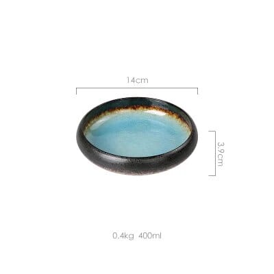 Bleu / Petit Assiette Japonaise Ancienne