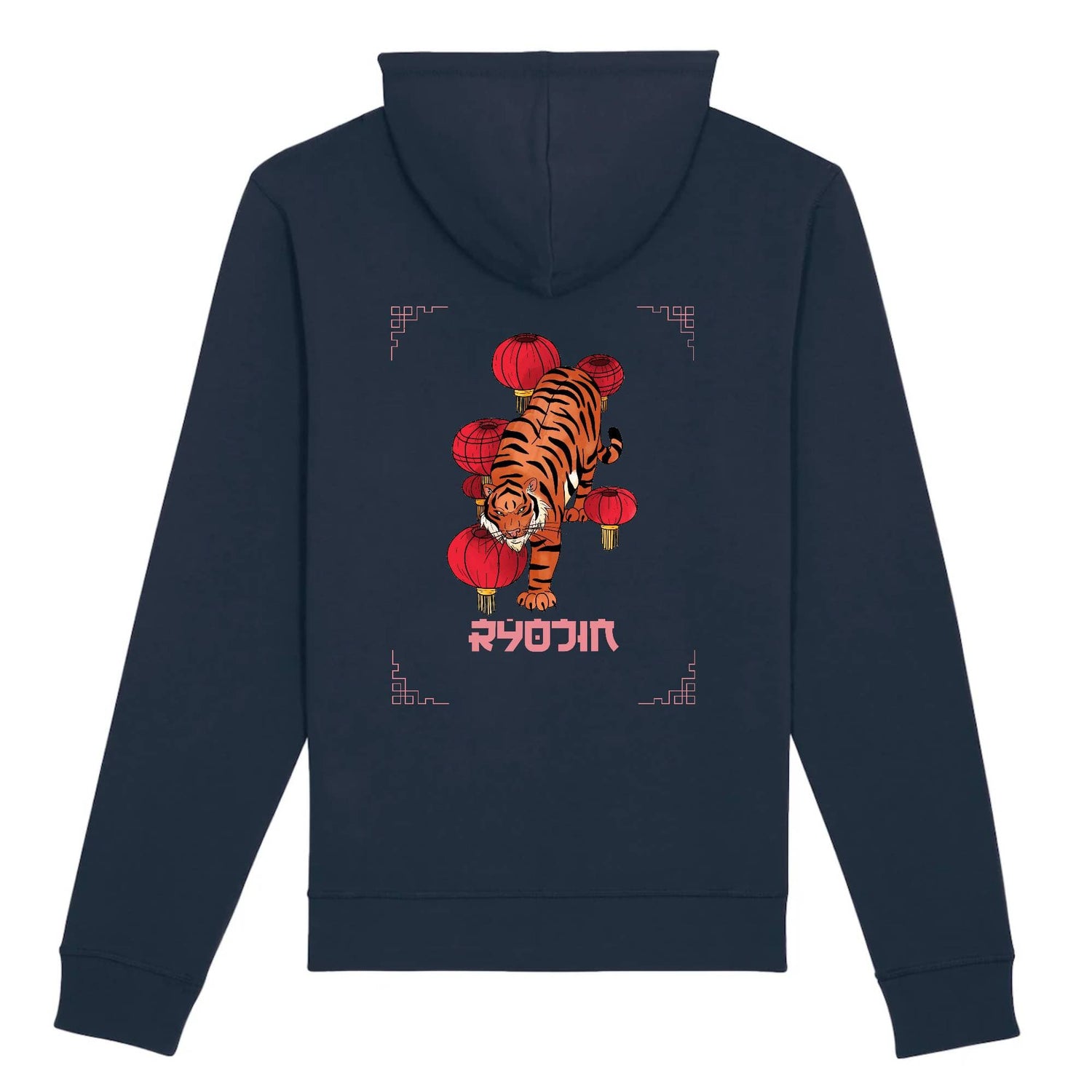 XS / Bleu marine Sweatshirt japonais TIGER lanterne