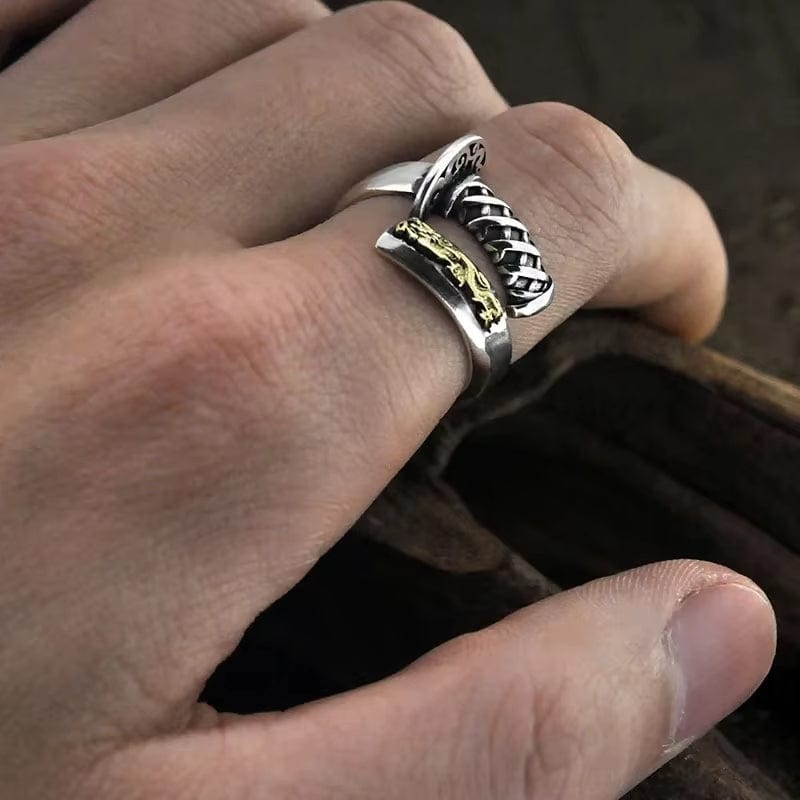 Bague japonaise katana en argent