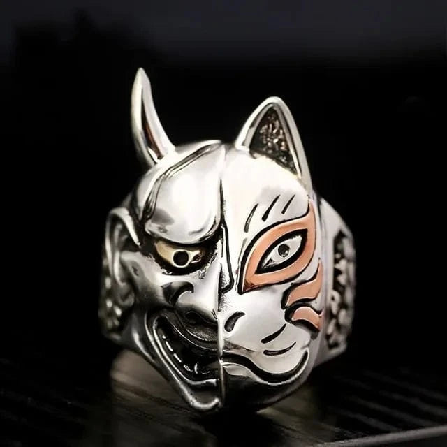 Bague japonaise démon & kitsune