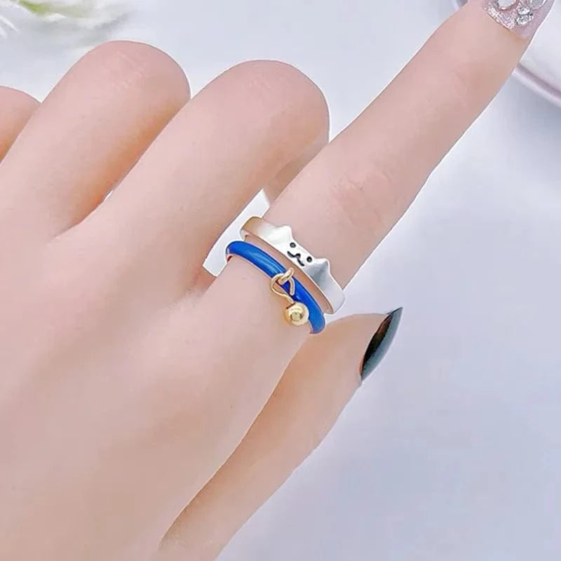 Bleu Bague chat kawaii