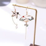 Boucle d’Oreille Grue Japonaise