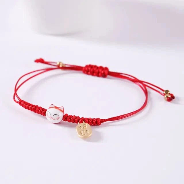 Rouge Bracelet Japonais Porte Bonheur