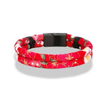 Bracelet avec tissu japonais rouge