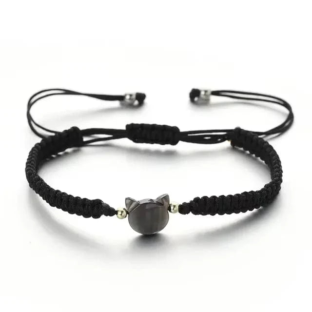 Noir Bracelet chat japonais