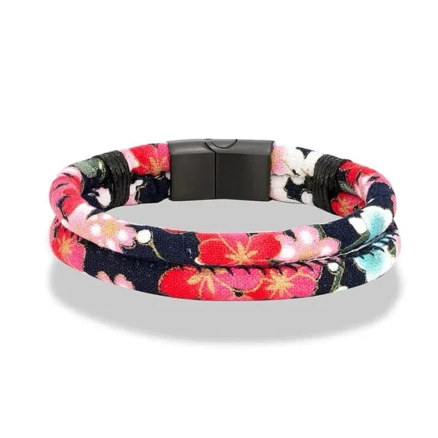 Rouge et noir / 19 cm Bracelet fantaisie japonais