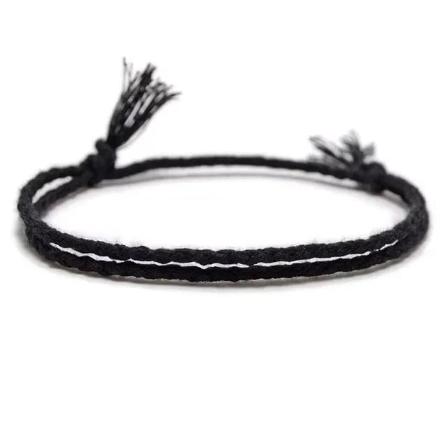 Noir Bracelet kumihimo 2 fils