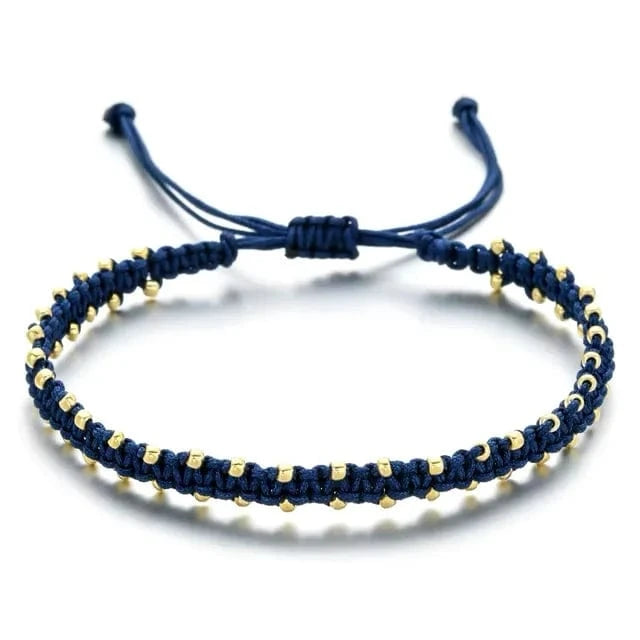 Bleu marine Bracelet kumihimo 3 fils