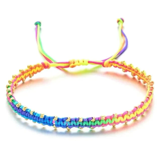 Multicolore Bracelet kumihimo 3 fils