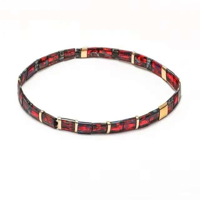 Bracelet miyuki tila rouge et noir