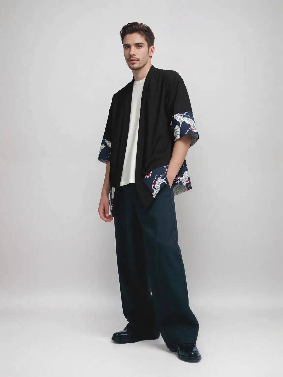 Cardigan Kimono homme noir