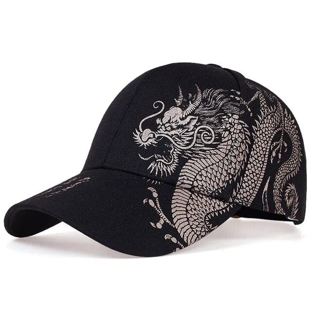 Noir Casquette dragon japonais