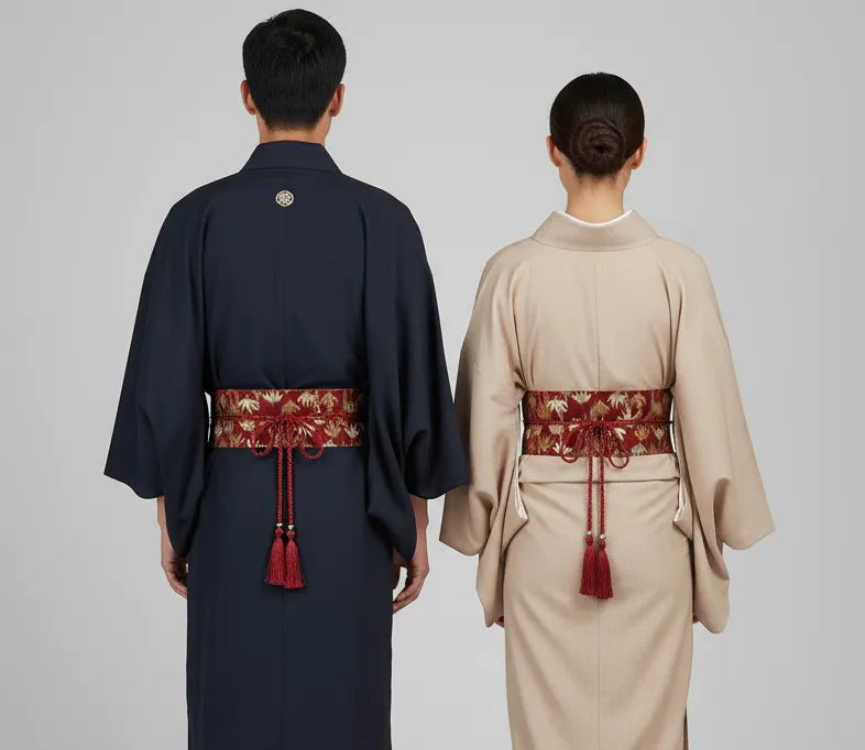 Ceinture Obi à cordon tressé Rouge Bambou