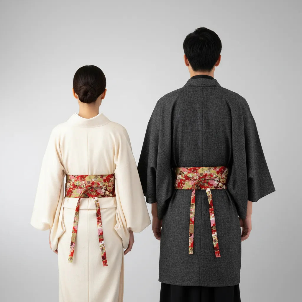 Ceinture Obi à nouer Rouge Sakura