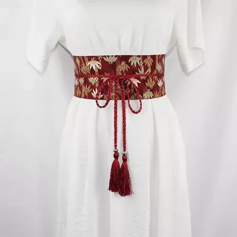 Ceinture Obi à cordon tressé Rouge Bambou