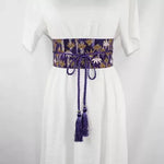 Ceinture Obi à cordon tressé Violet Bambou