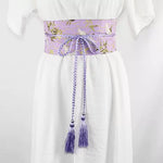 Ceinture Obi à cordon tressé Violette Grues Japonaises