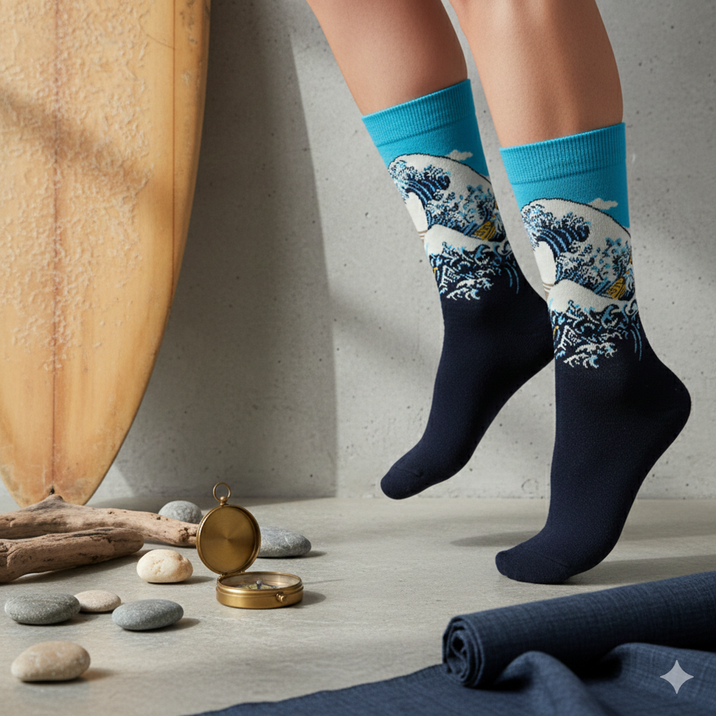 Chaussette Hokusai
