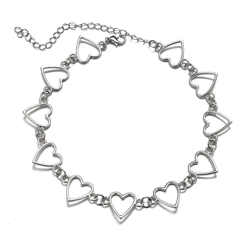Argent Collier Japonais Coeur