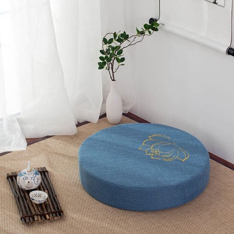 Bleu / Oui Coussin Japonais en tissu