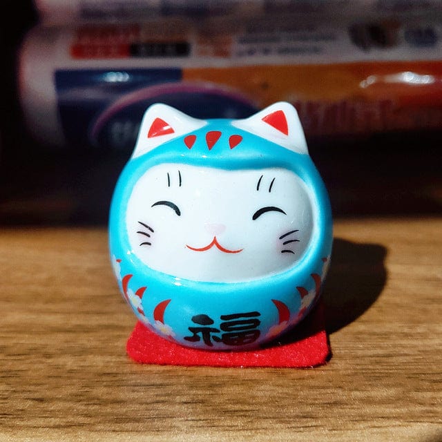 Daruma Chat Bleu