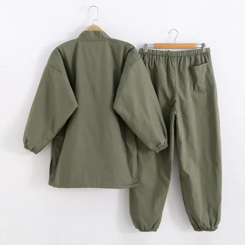 Ensemble jinbei hiver vert