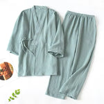 Ensemble jinbei vert en coton