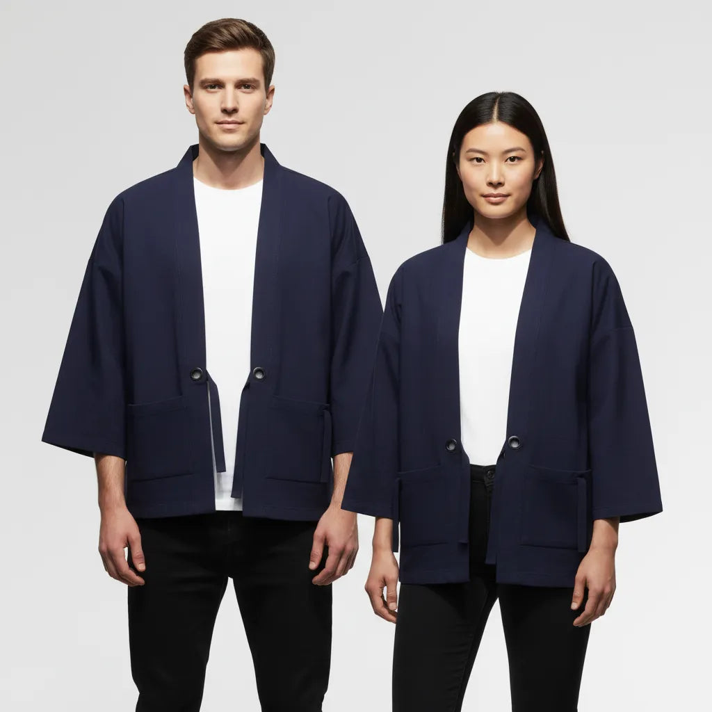 Haori ample bleu marine