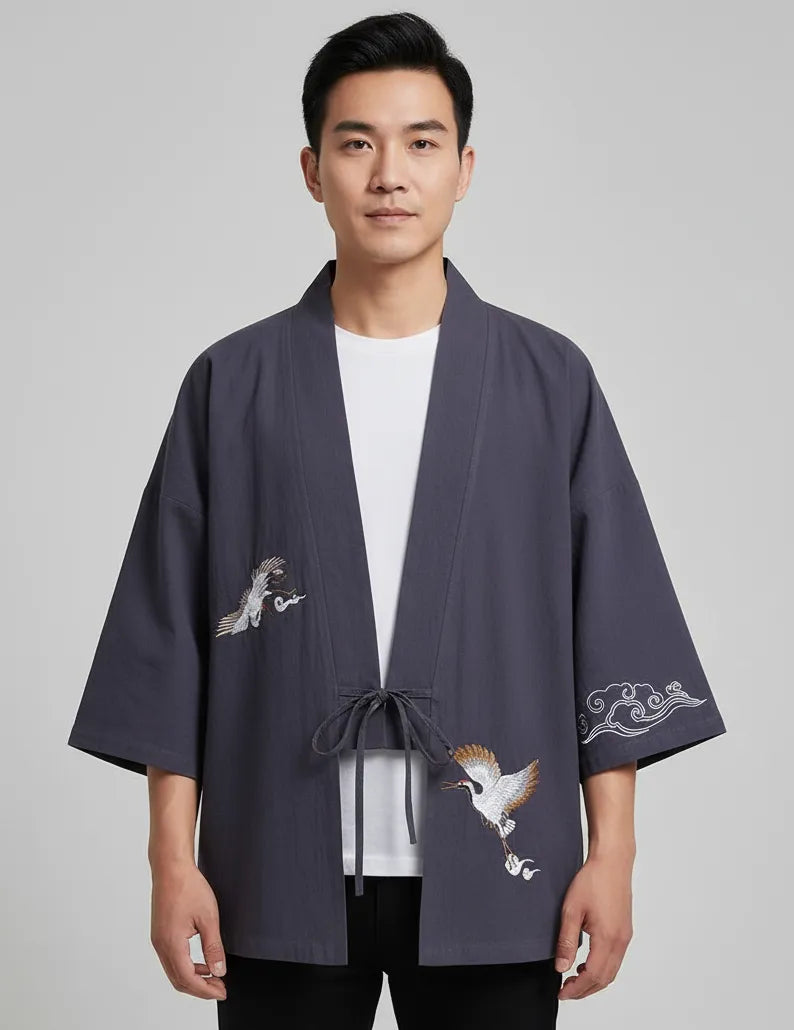 Haori violet grue & nuage