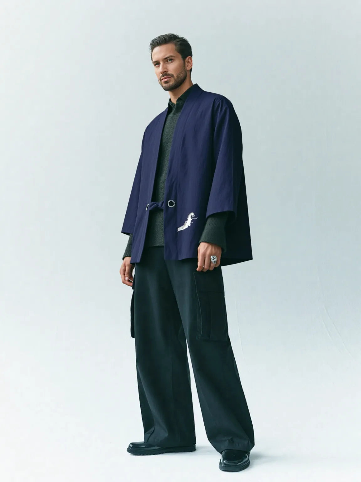 Haori violet grue japonaise