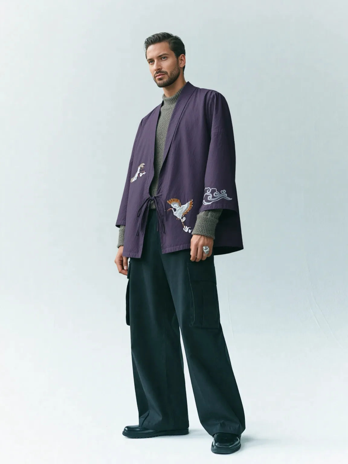 Haori violet grue & nuage