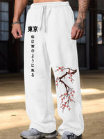 Pantalon japonais noir Sakura Y2K