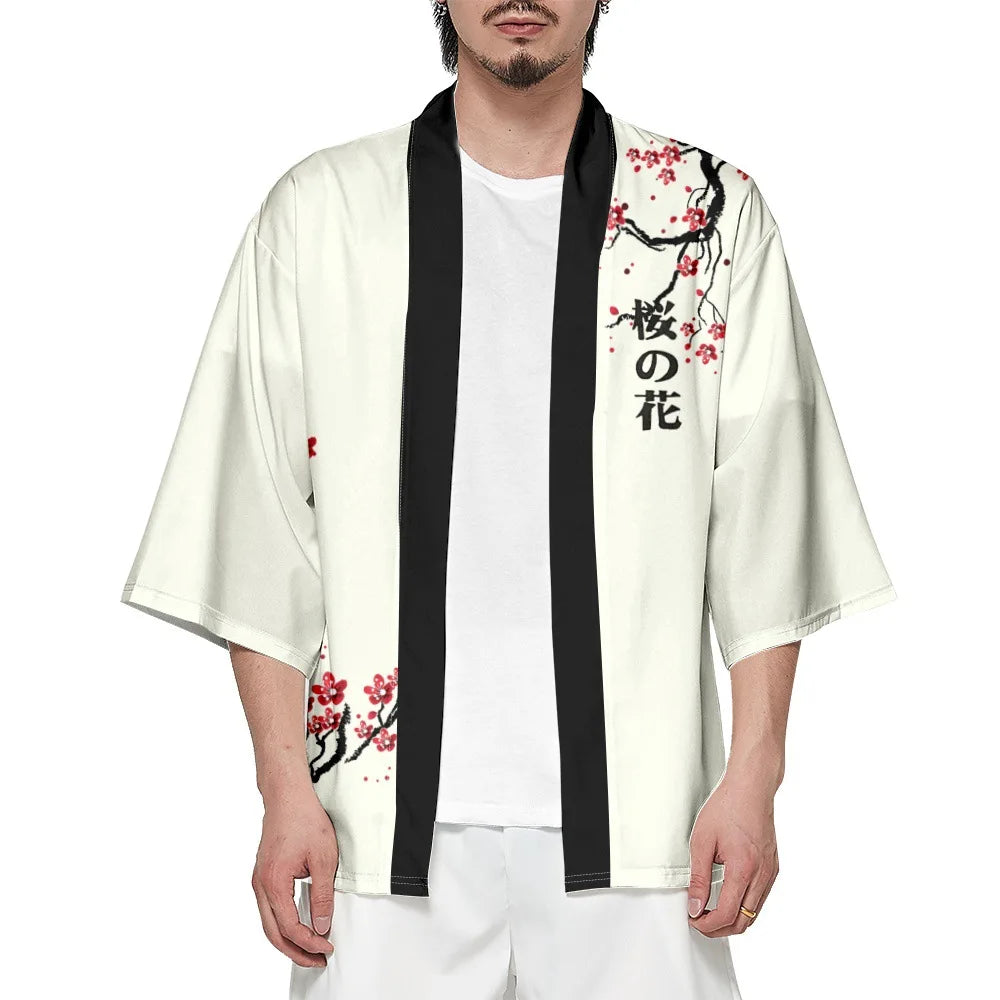 Kimono Homme Japonais Fleurs de Cerisier