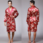 Peignoir Kimono Motif Dragon en Satin