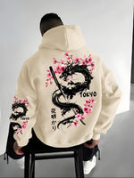 Hoodie Japonais Dragon & Fleur de Cerisier