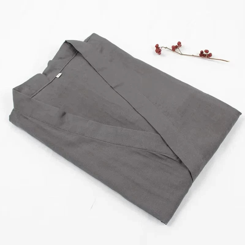 Jinbei traditionnel gris en lin
