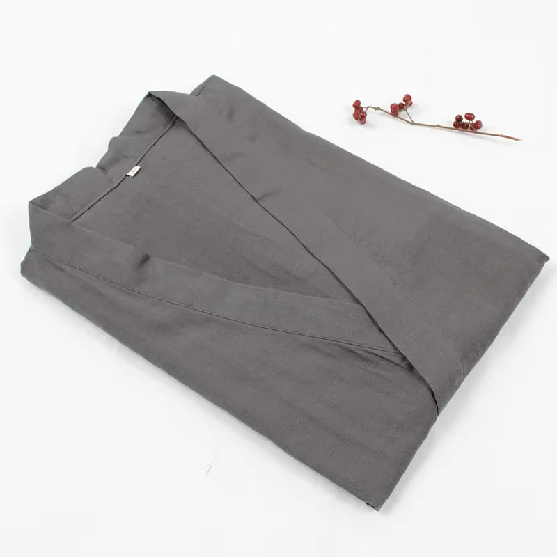 Jinbei traditionnel gris en lin