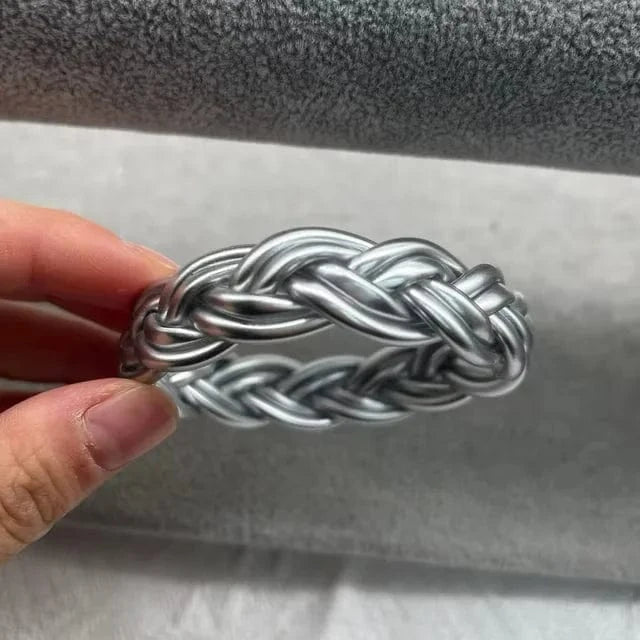 Argent Joncs bouddhiste tressé
