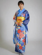 Kimono Furisode bleu