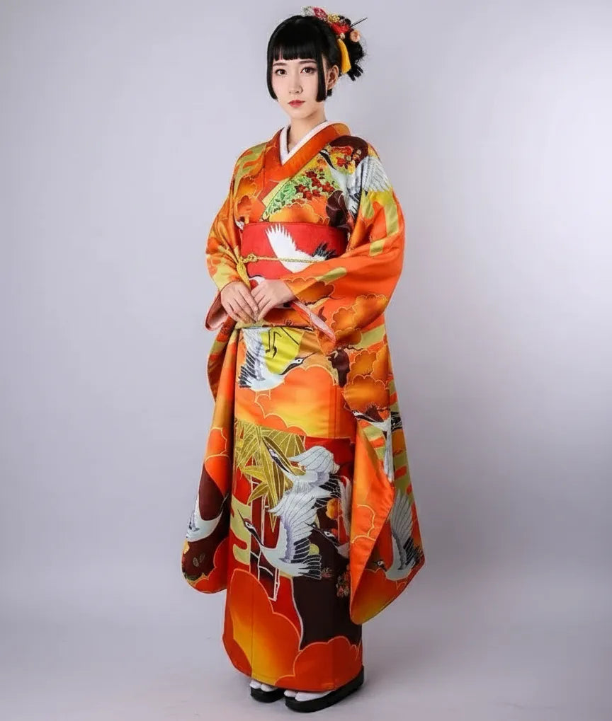 Kimono Furisode orange