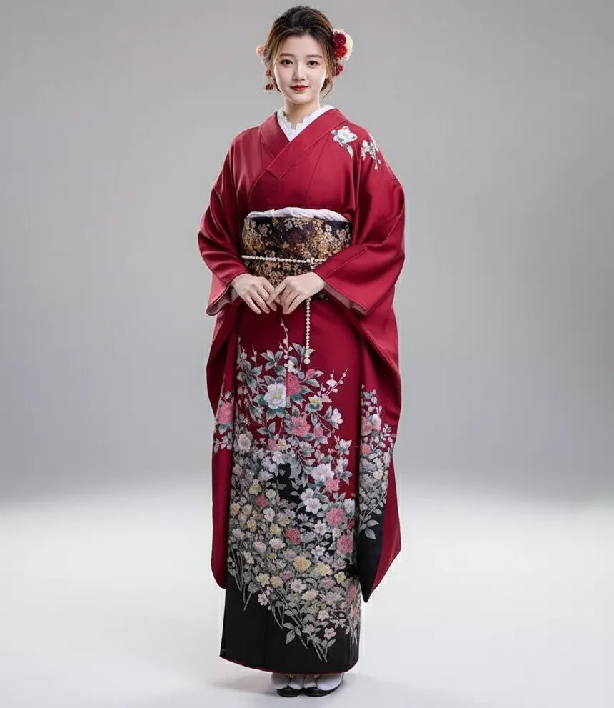 Kimono Furisode rouge