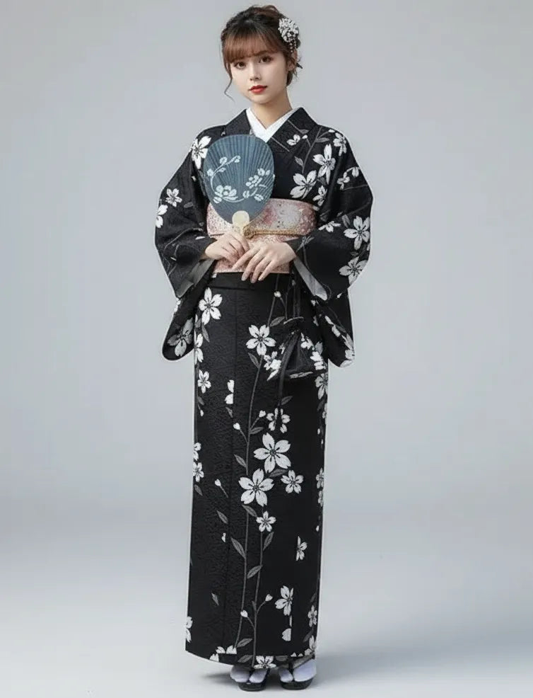 Kimono Houmongi noir