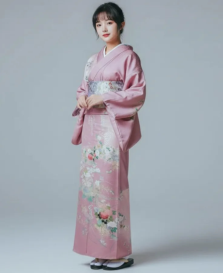 Kimono Houmongi rose