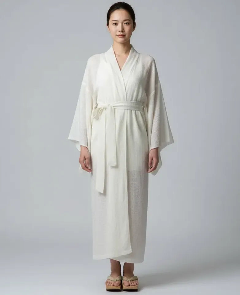 Kimono femme laine blanc