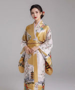 Kimono femme traditionnel jaune