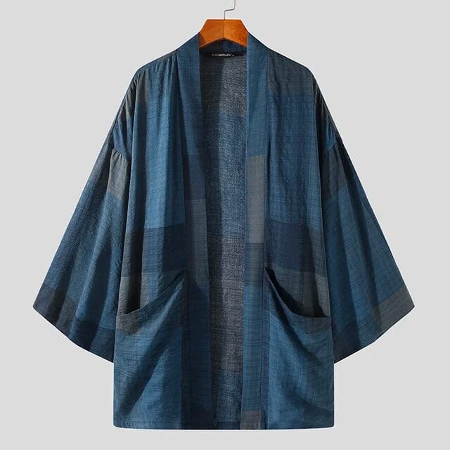 XS / Bleu Kimono japonais moderne