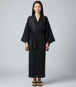 Kimono long noir laine