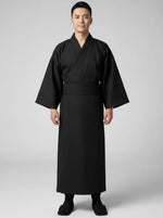 Kimono long noir samouraï