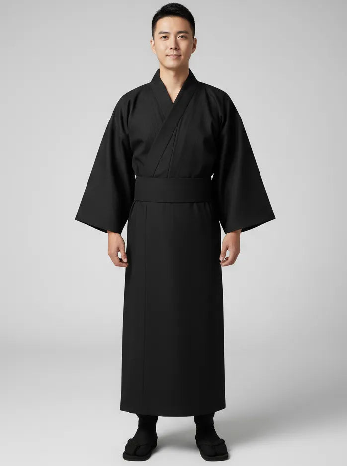 Kimono long noir samouraï