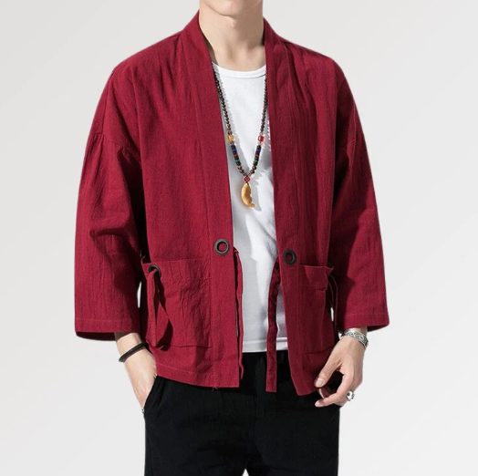 Kimono Rouge Homme 'Hiwaka'